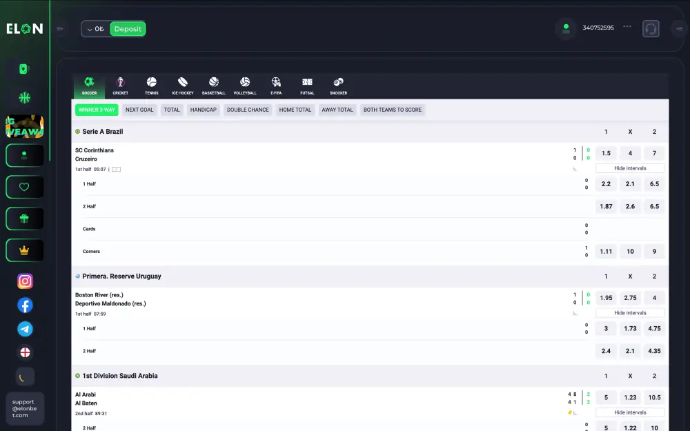 Betting at Elon Casino