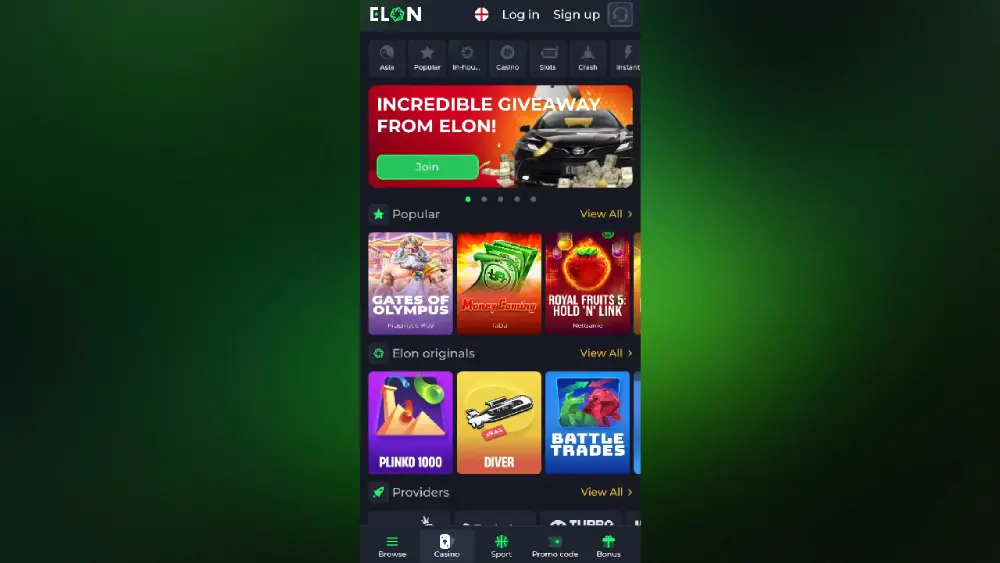Mobile App Elon Casino